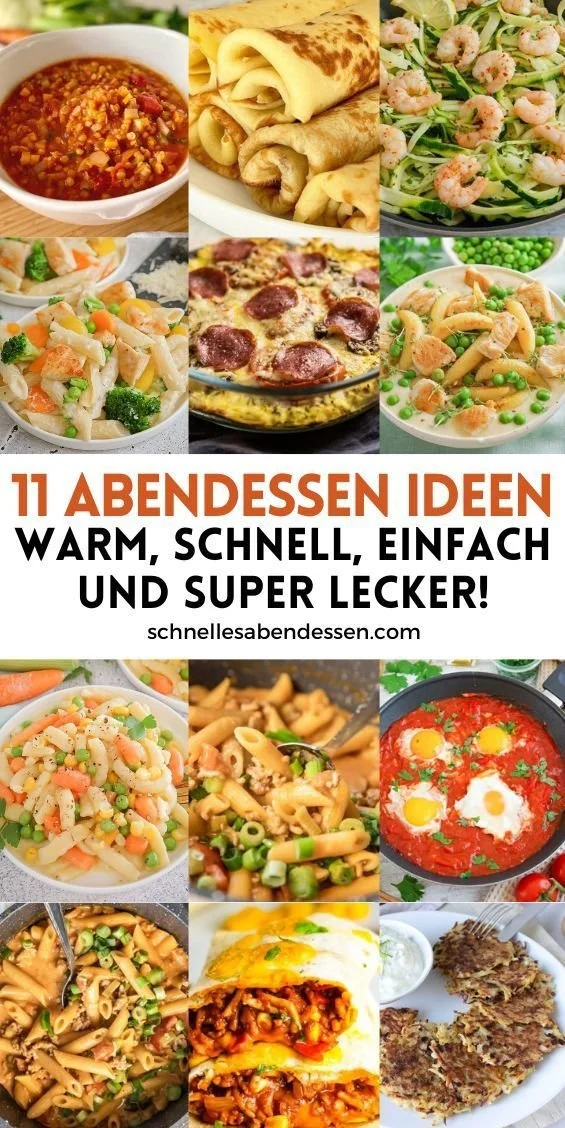 Leckere Abendessen Ideen für ein schnelles und einfaches Abendessen.