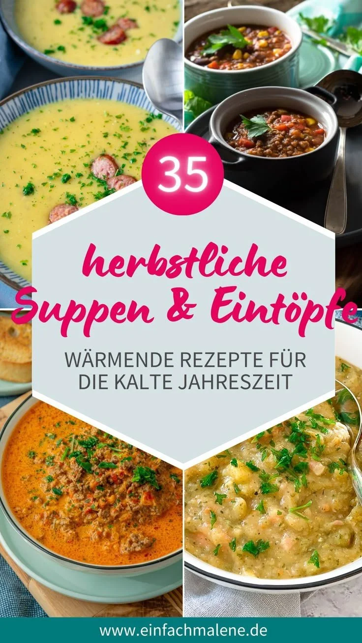 Vielfältige herbstliche Suppen und Eintöpfe für köstliche Herbstgerichte