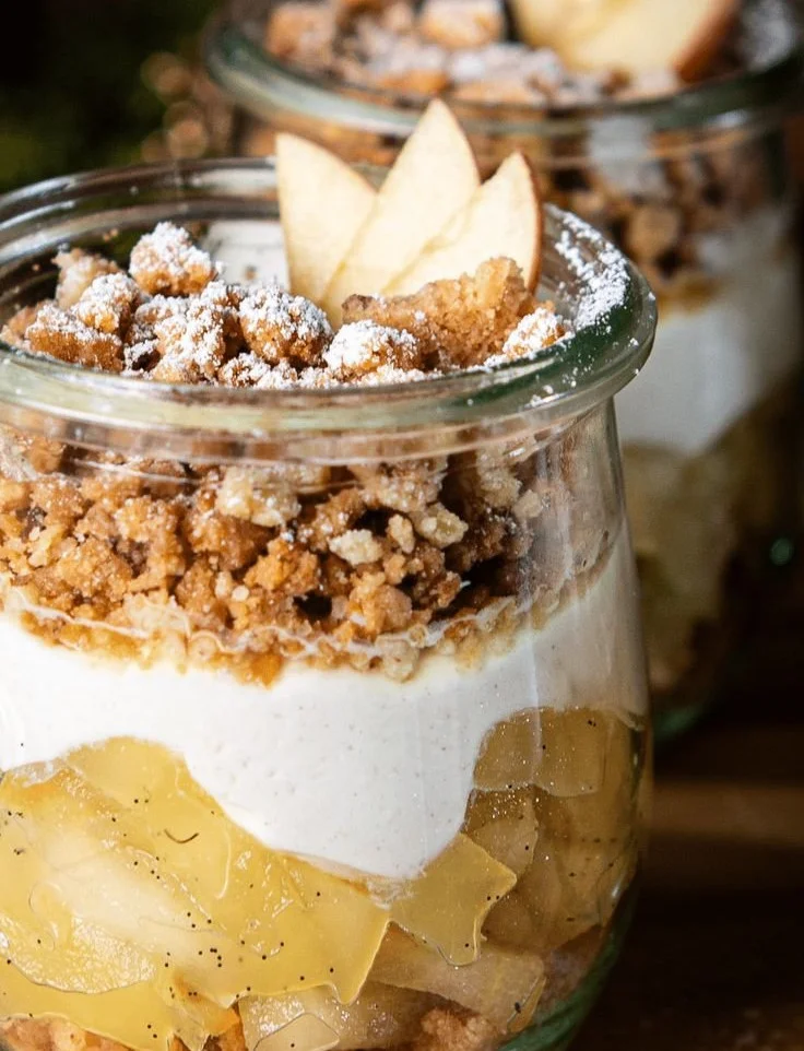 Apfelkuchen im Glas - köstliches Rezept mit Äpfeln und Zimt