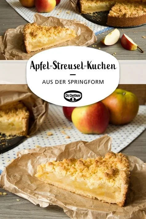 Z slice of delicious apple crumble cake with streusel topping