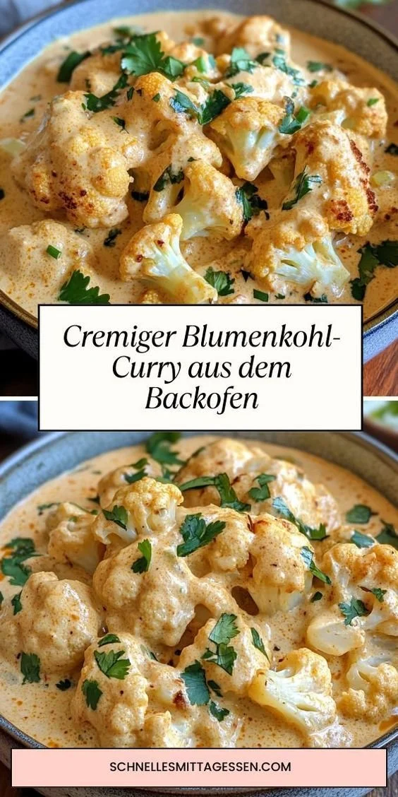 Cremiger Blumenkohl-Curry aus dem Backofen, gesundes vegetarisches Rezept