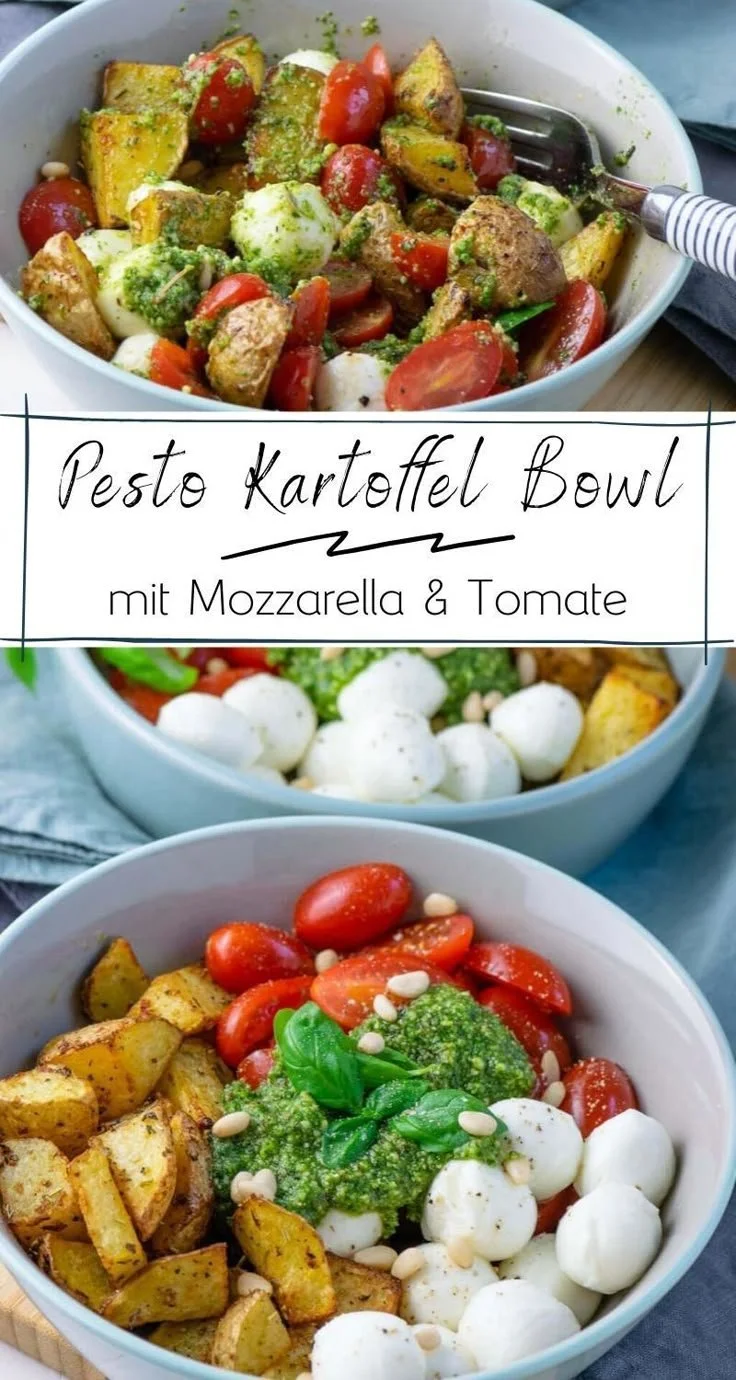 Pesto Potato Bowl mit frischen Kartoffeln und aromatischem Pesto