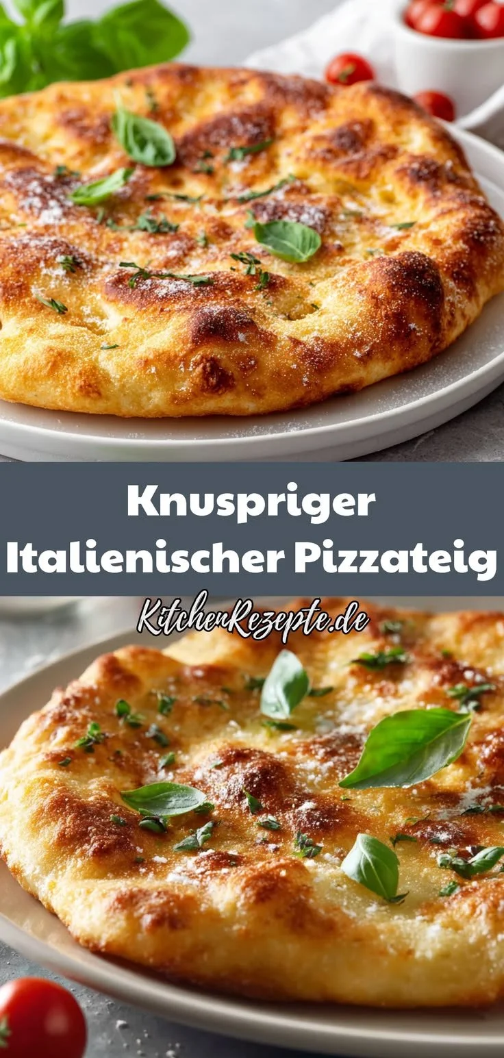 Dünner italienischer Pizzateig, knusprig und einfach zubereitet.