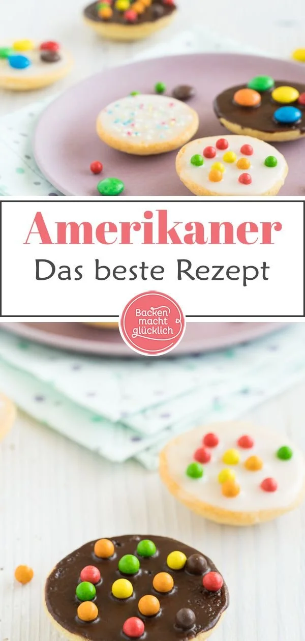 Einfache, saftige Amerikaner Plätzchen auf einem Teller