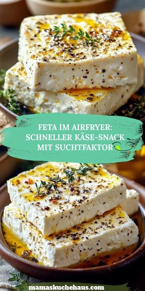 Feta im Airfryer zubereitet, schneller Käse-Snack mit Suchtfaktor