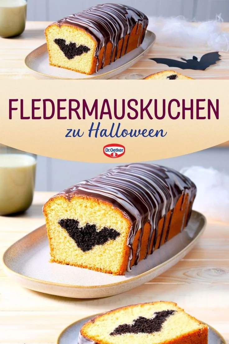 Fledermauskuchen als Halloween-Dessert für Partys und Feiern