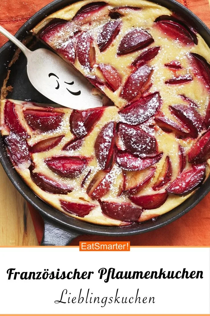 Französischer Pflaumenkuchen mit saftigen Pflaumen und zartem Teig