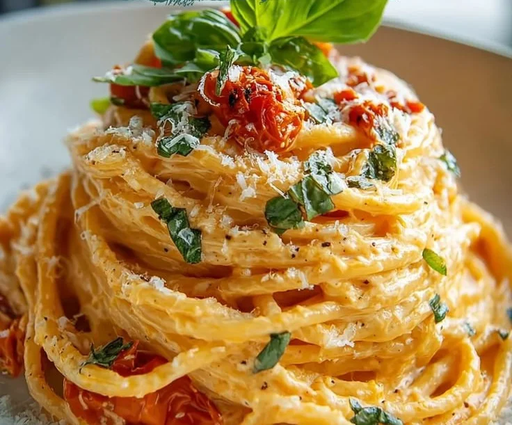 Schüssel mit gerösteten Tomaten und Knoblauch Ricotta Pasta