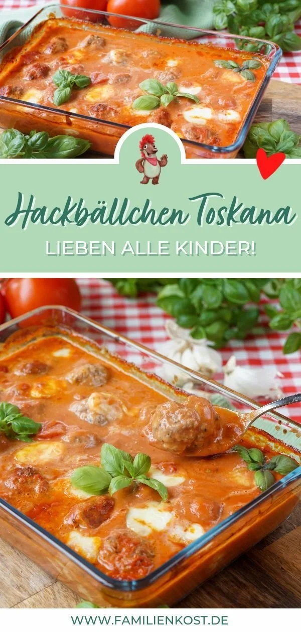 Leckere Hackbällchen Toskana auf einem Teller, perfekt für Kindergerichte