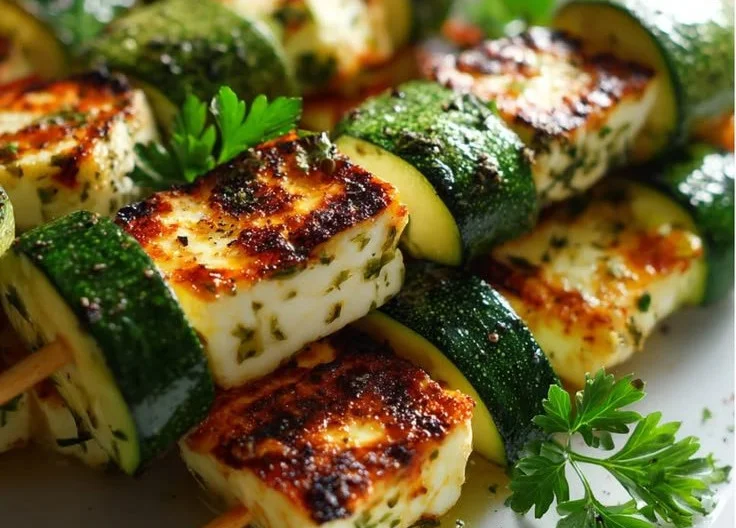 Halloumi-Zucchini-Spieße
