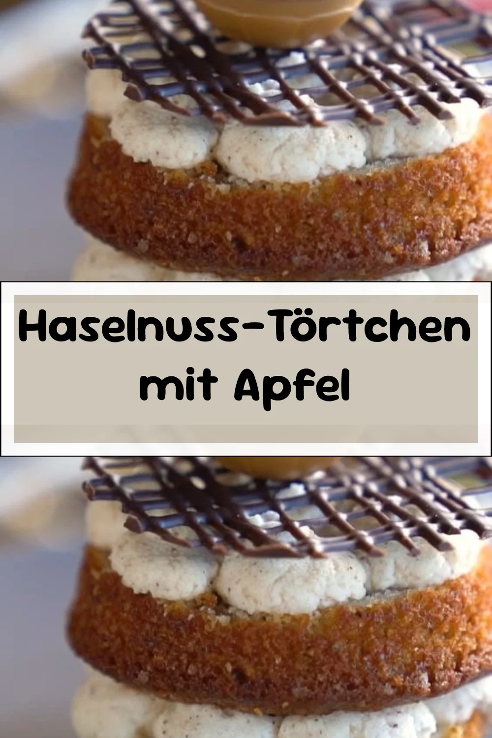 Haselnuss-Zimt-Törtchen mit Apfelkompott und Toffifee