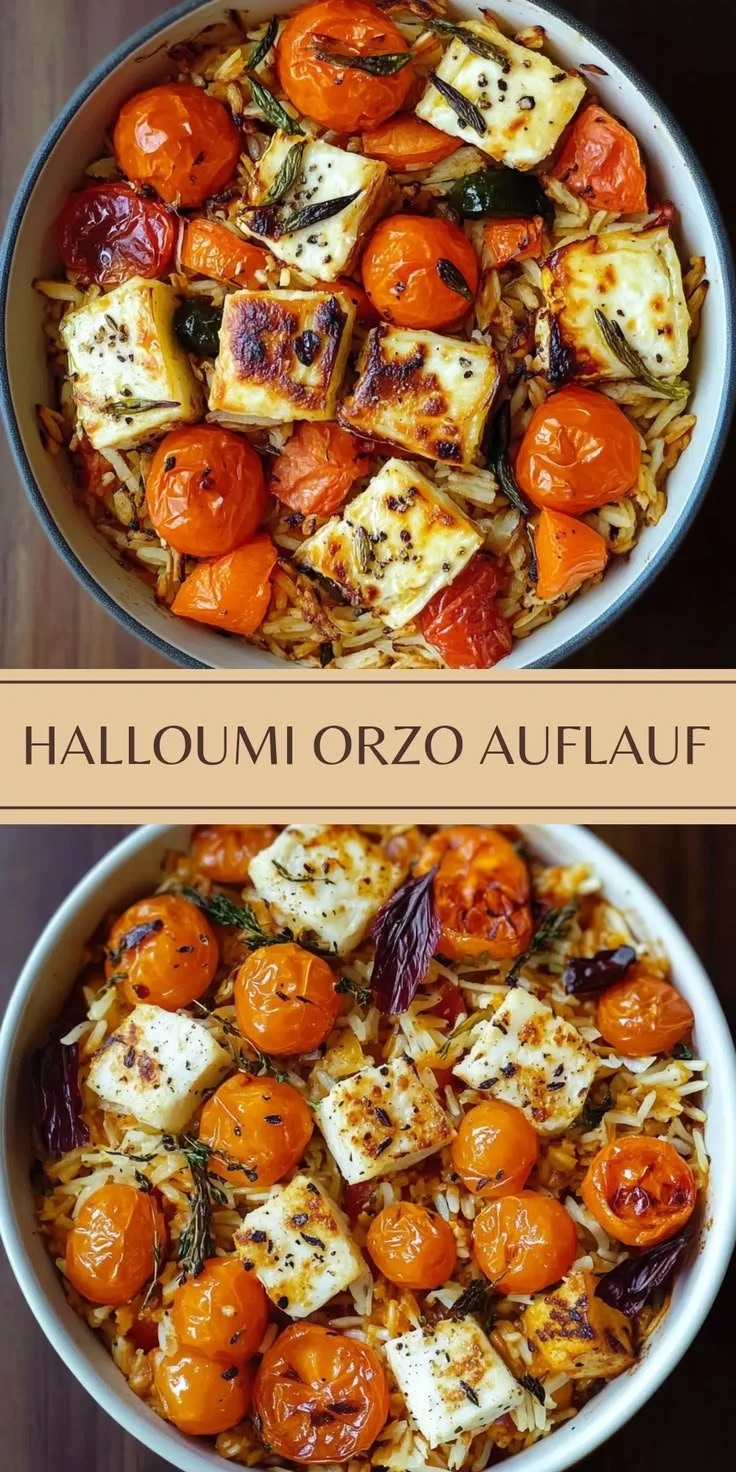 Halloumi Orzo Auflauf - ein perfektes Familienessen mit Käse und Pasta