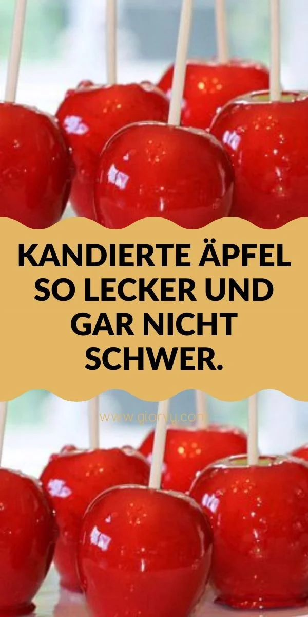 Leckere kandierte Äpfel auf einem Teller, einfach und köstlich.