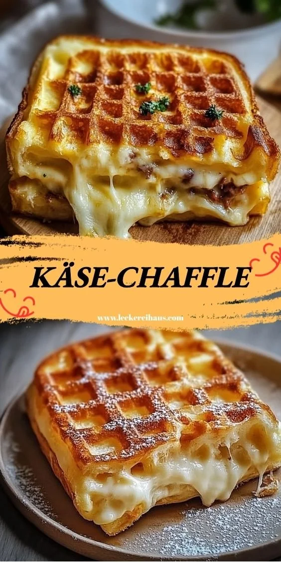 Leckere Käse-Chaffles frisch zubereitet auf einem Teller