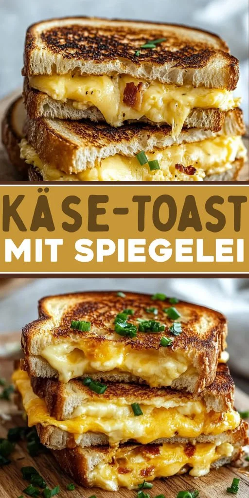 Käse-Toast mit Spiegelei auf einem Teller