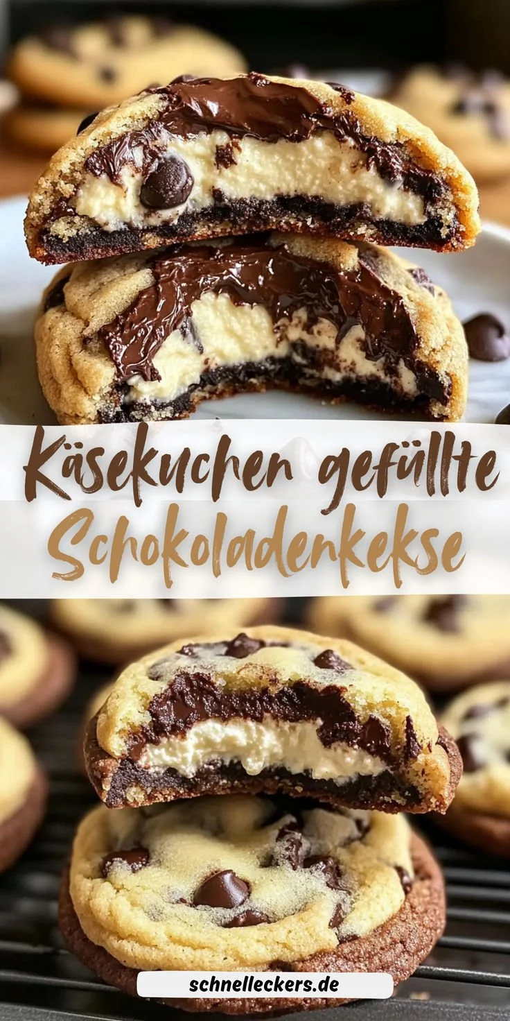 Käsekuchen gefüllte Schokoladenkekse als köstliches Dessert
