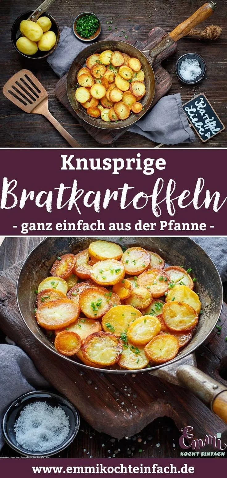 Klassische Bratkartoffeln, knusprig und einfach zubereitet