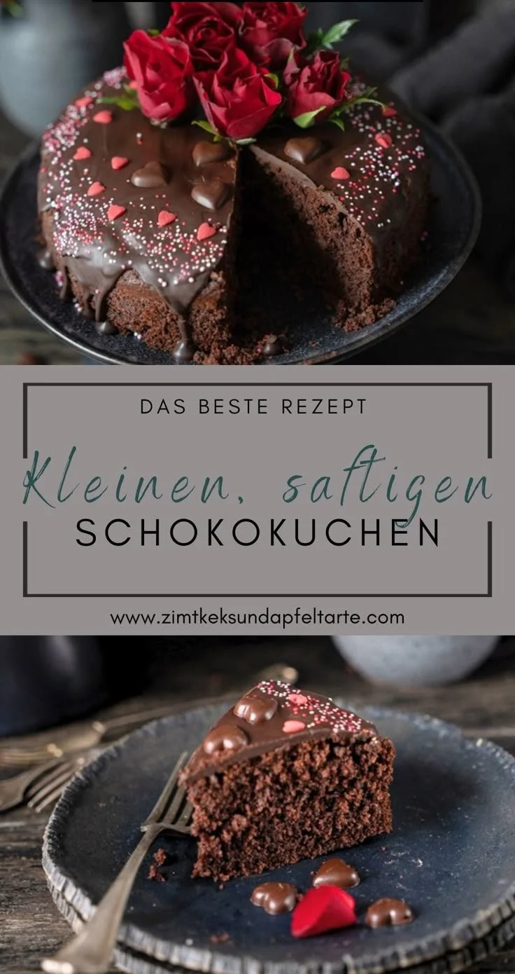 Kleiner, saftiger Schokoladen Kuchen nach einfachem Rezept