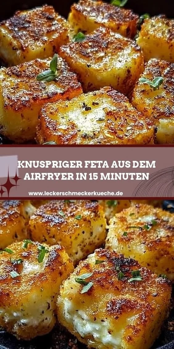 Knuspriger Feta aus dem Airfryer, perfekt für einen schnellen Snack.