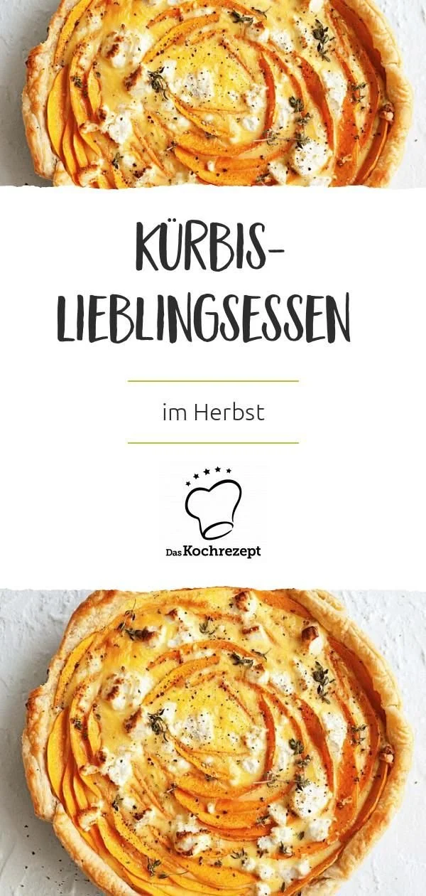 Kürbis-Ziegenkäse-Tarte - herbstliches Rezept mit Kürbis und Ziegenkäse
