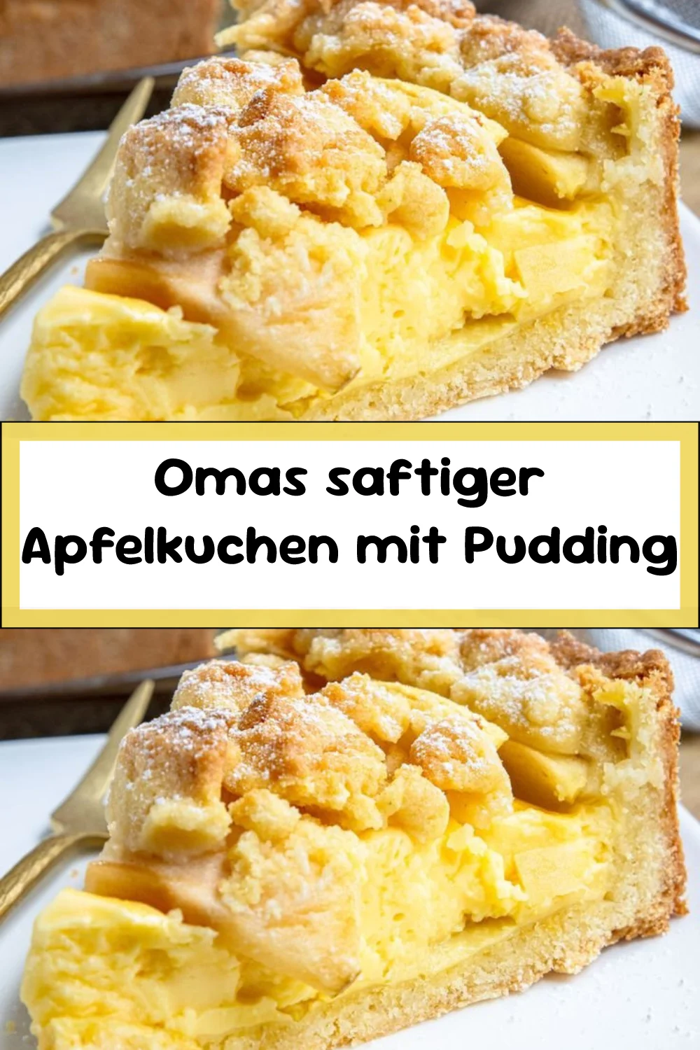 Omas saftiger Apfelkuchen mit Pudding