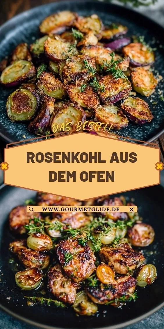 Gerösteter Rosenkohl aus dem Ofen mit Gewürzen und Olivenöl