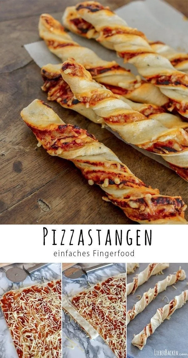 Gedrehte Pizzastangen als schneller Snack von LieberBacken
