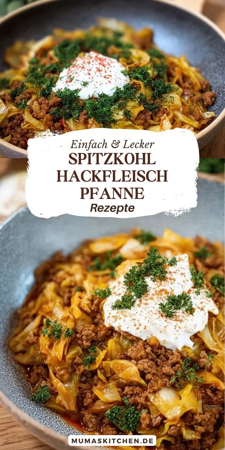 Spitzkohl Hackfleisch Pfanne, gesund und low carb fürs schnelle Kochen