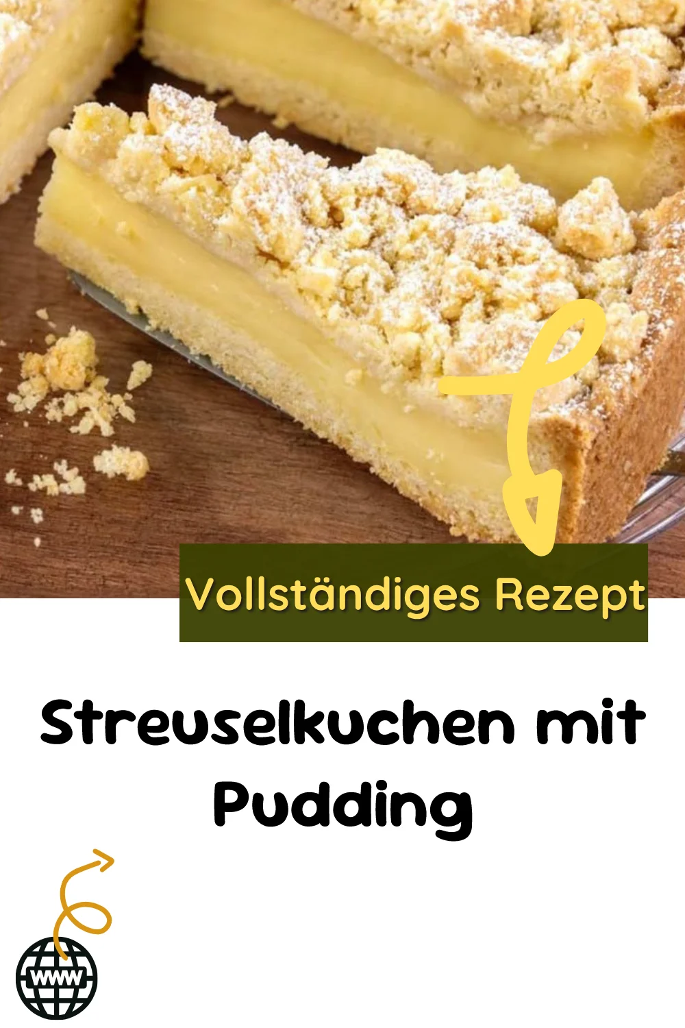 Streuselkuchen mit Pudding
