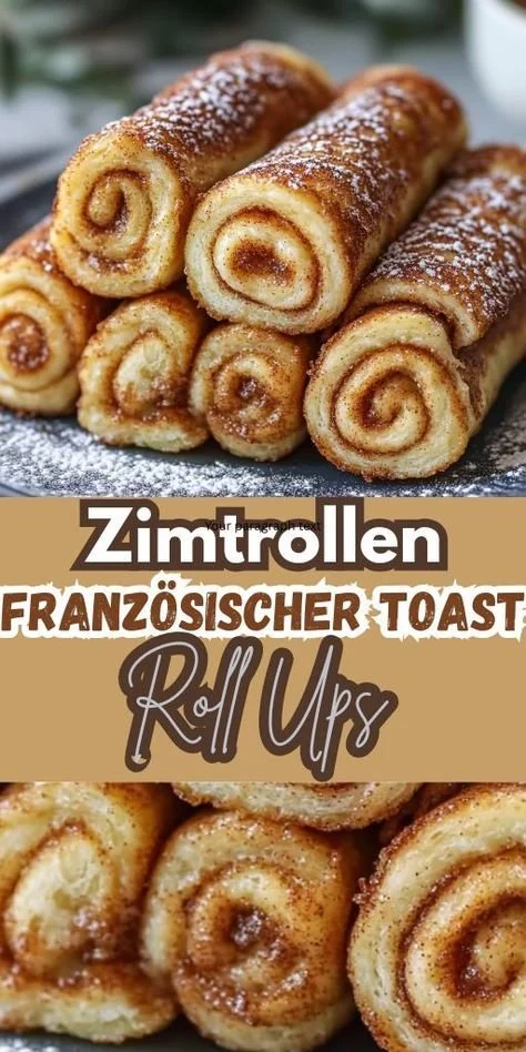 Leckere Zimtrollen Französischer Toast Roll Ups frisch zubereitet.