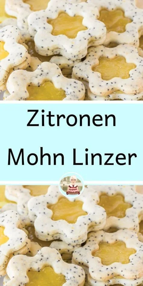 Zitronen Mohn Linzer Gebäck nach Omas Rezept, köstlich und verführerisch