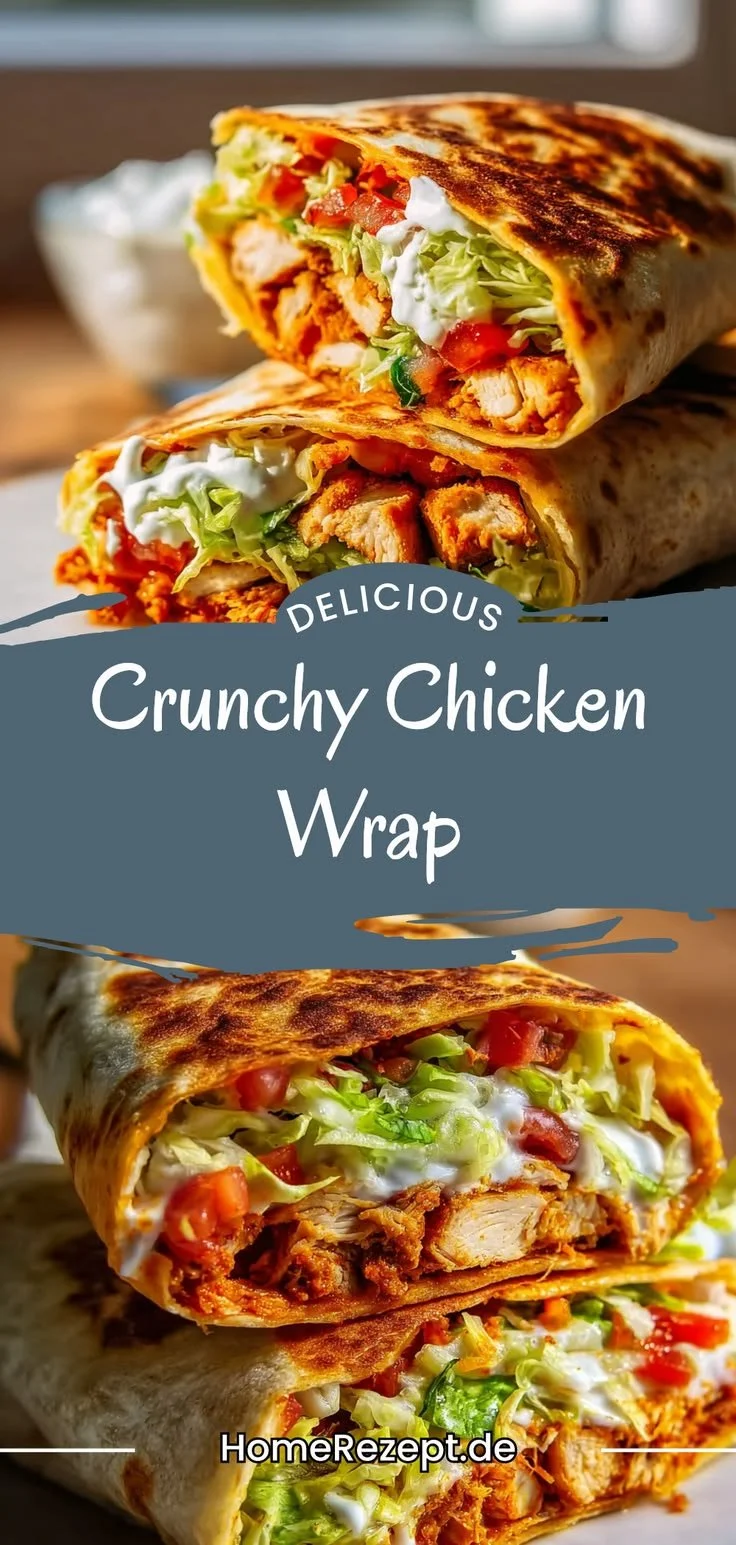 Gesunder Chicken Wrap mit frischen Zutaten und knusprigem Gemüse