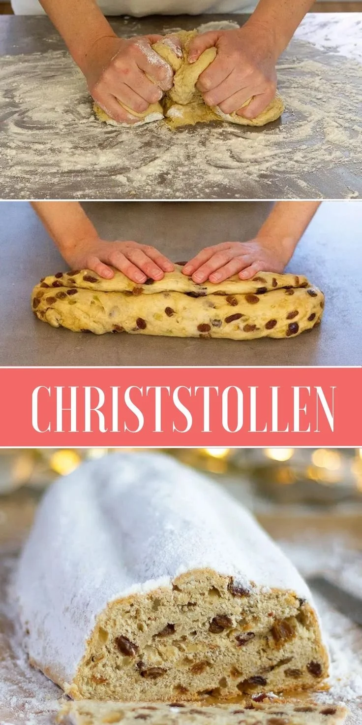 Hausgemachter Christstollen nach einem Schritt-für-Schritt Rezept.
