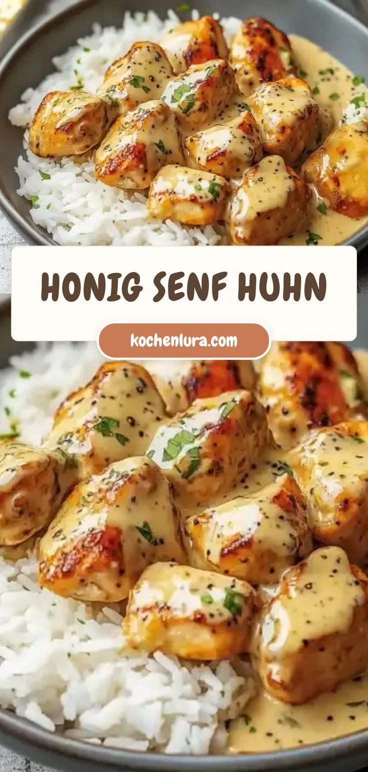 Cremiges Honig Senf Hähnchen mit Reis - Schnelles und leckeres Gericht