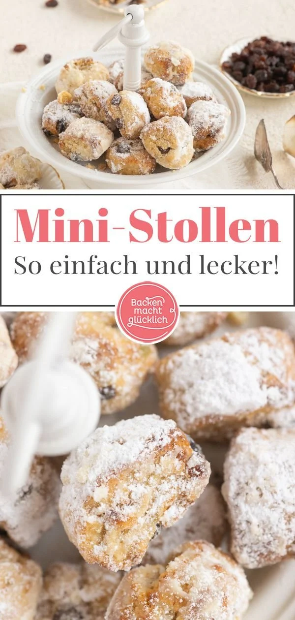 Leckerer Stollenkonfekt auf einem Teller, ideal für die Weihnachtszeit