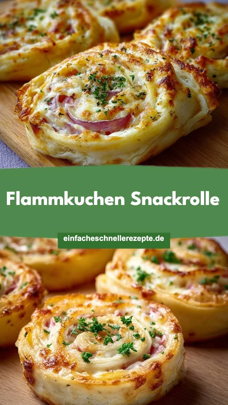 Flammkuchen Snackrolle: Schnell zubereitete Finger Snacks für die Party