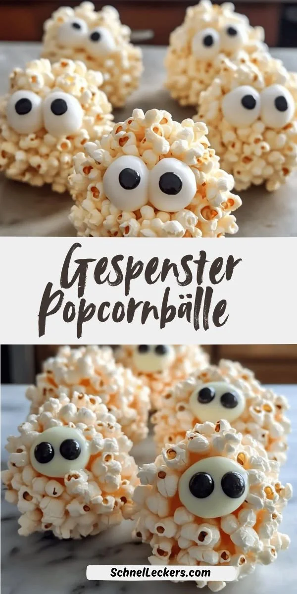 Gespenster-Popcornbälle als Halloween-Leckerei für Kinder