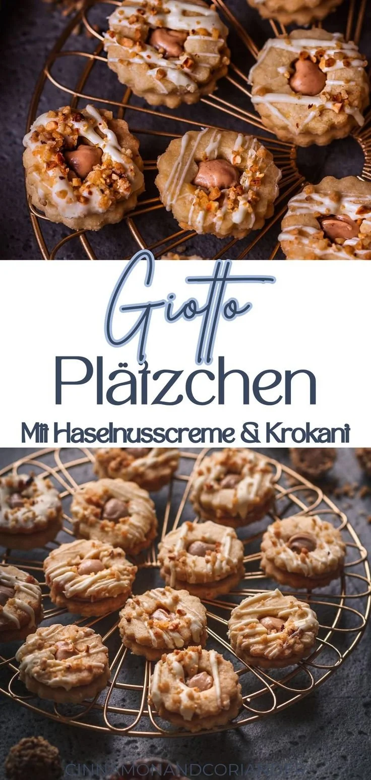 Giotto Plätzchen mit Haselnusscreme auf einem weißen Teller