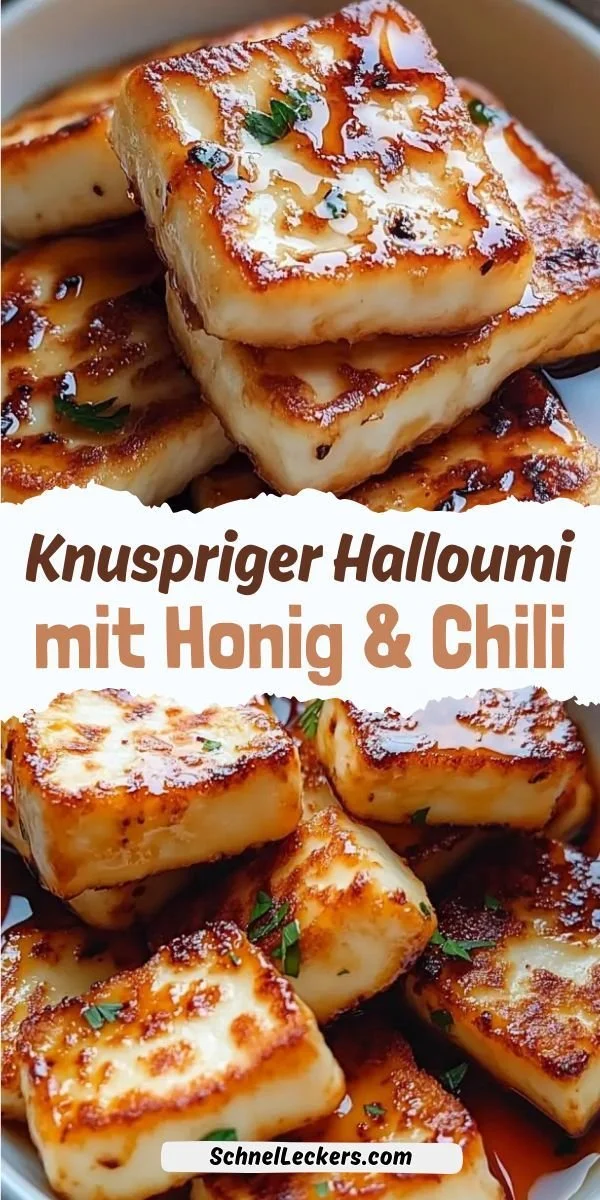 Knuspriger Halloumi mit Honig und Chili auf einer Mezze-Platte.
