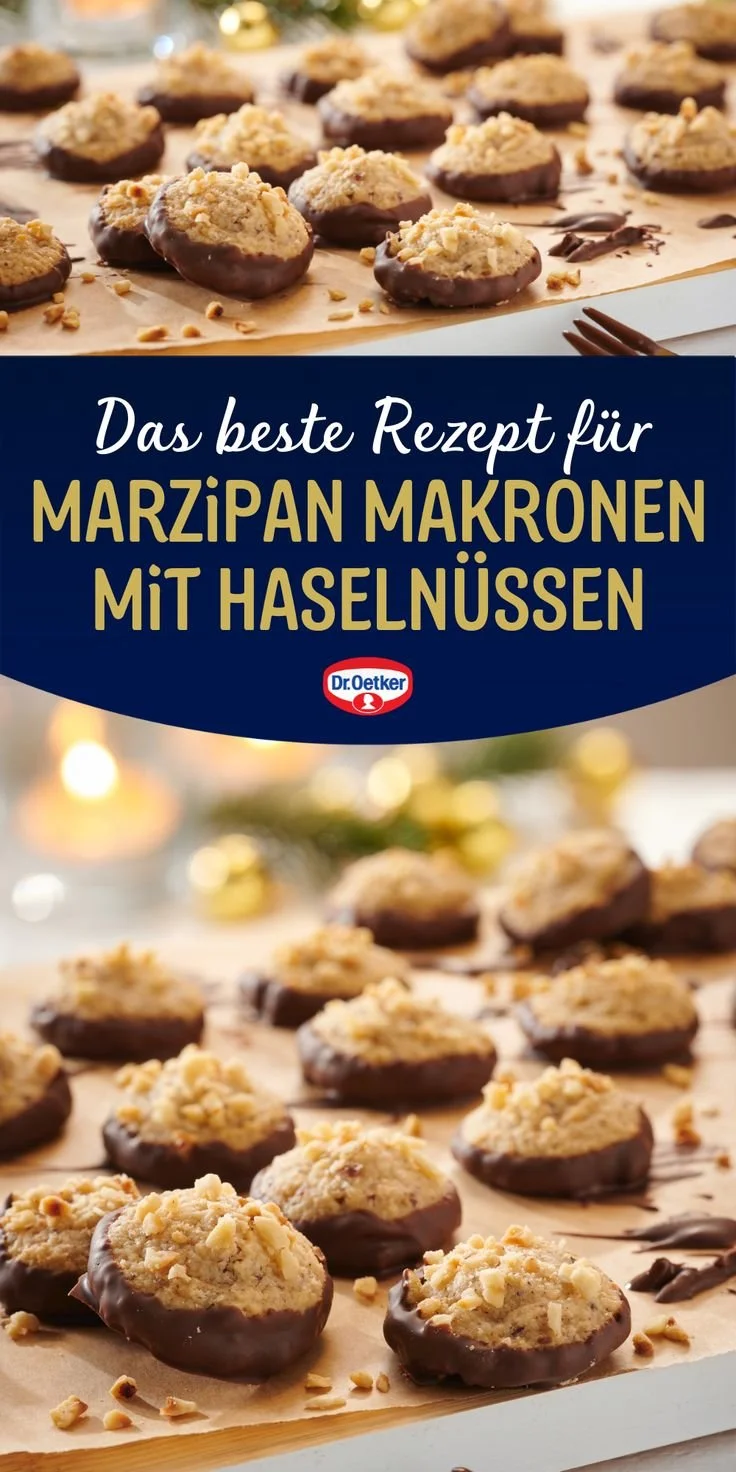 Leckere Marzipan Makronen mit Haselnüssen für die Weihnachtsbäckerei