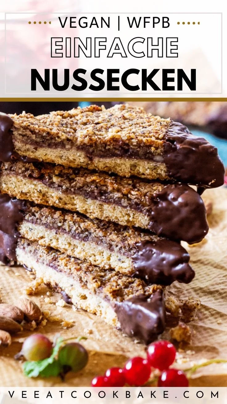 Vegane Nussecken - gesundes Rezept für die Weihnachtszeit