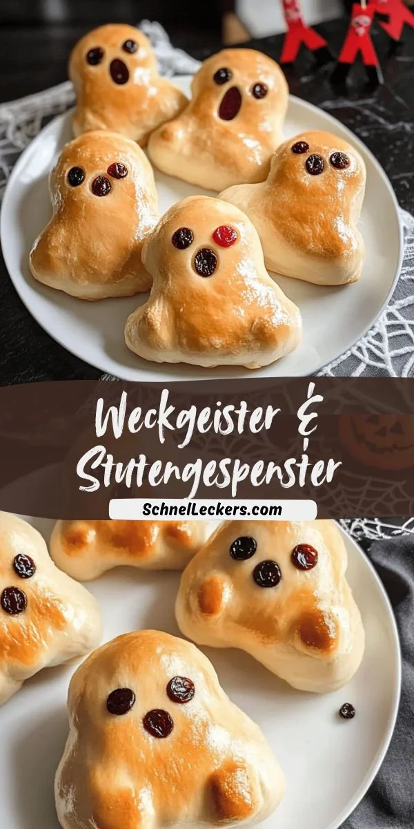 Kreative Geister aus Hefeteig für Halloween - Weckgeister und Stutengespenster.