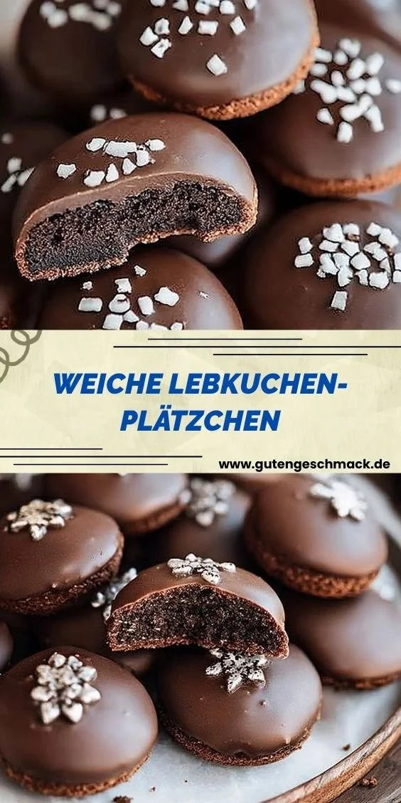Weiche Lebkuchen-Plätzchen auf einem festlichen Teller