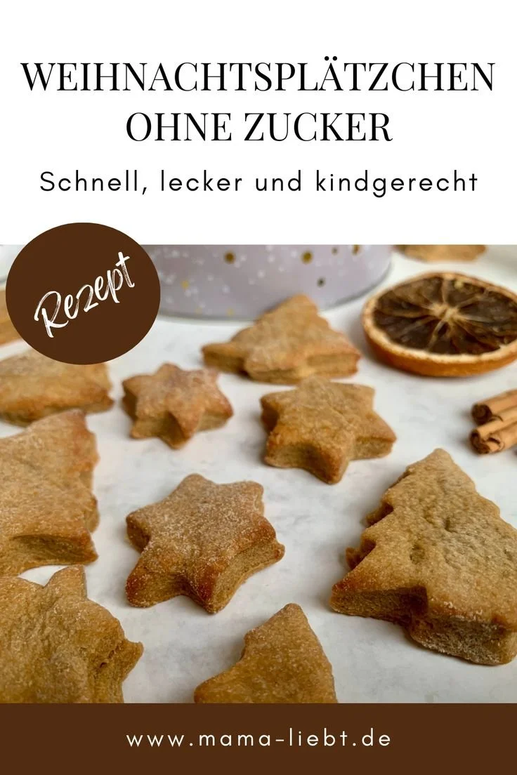 Zuckerfreie Weihnachtsplätzchen auf einem Teller, perfekt für Kinder